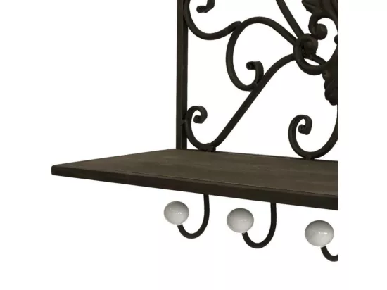 Porte manteaux étagère en métal marron 51 x 38 x 18.5 cm
