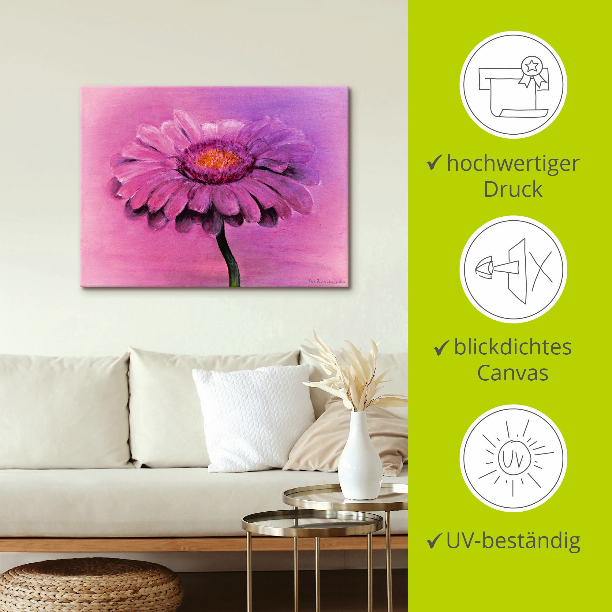 Artland Leinwandbild »Gerbera« 1 Stk. tlg. auf Keilrahmen gespannt