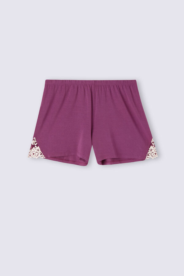 Shorts de modal com estampa floral delicada