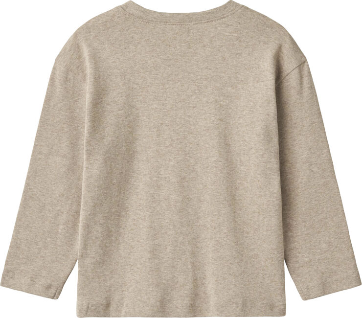 Wheat Langærmet T-shirt Solsystem Gravel melange