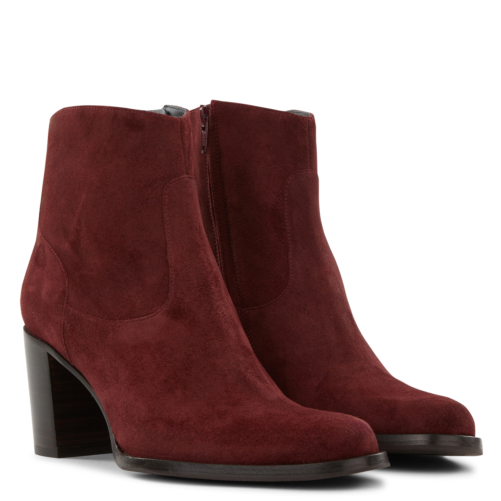 LEGEND 70 - Bottines à talon en cuir velours | Rouge