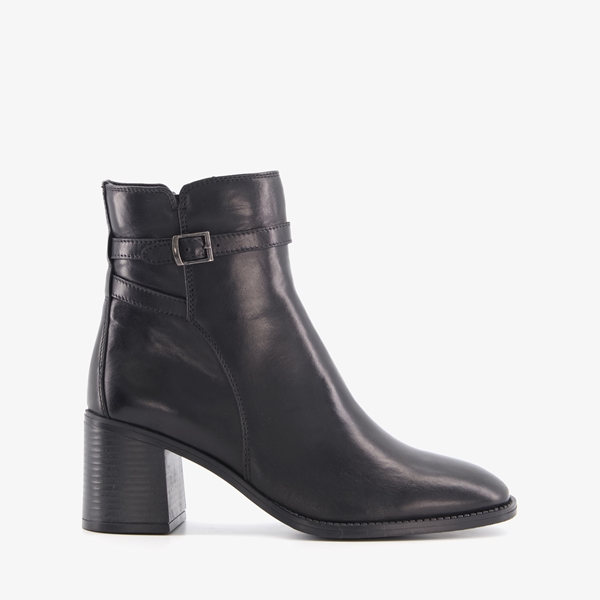 Hush Puppies leren dames enkellaarsjes zwart