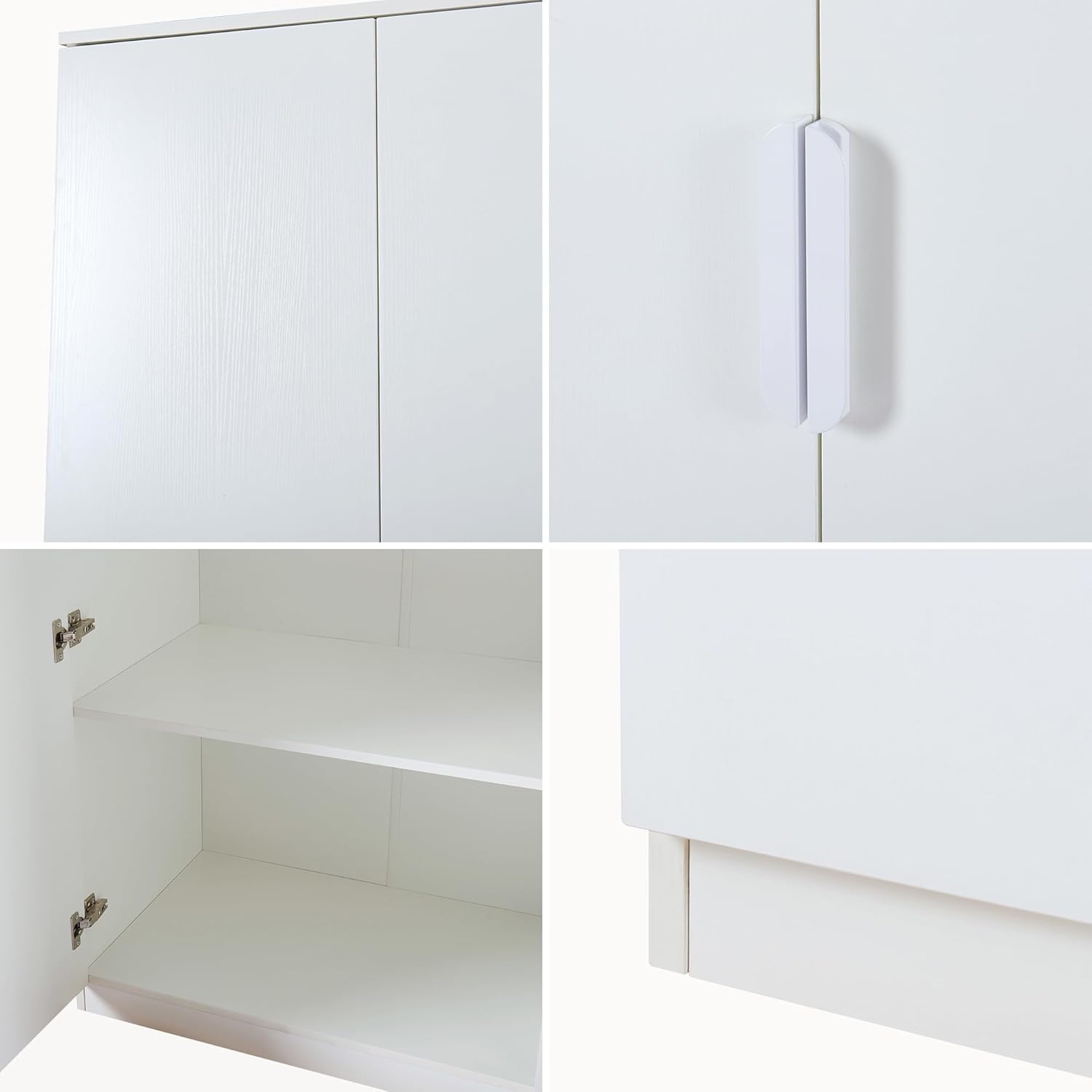 [en.casa] Kleiderschrank Eiselfing Schrank mit 2 Türen Garderobenschrank 176 x 80 x 52 cm Schlafzimmerschrank 1 Kleiderstange 1 Fach Weiß