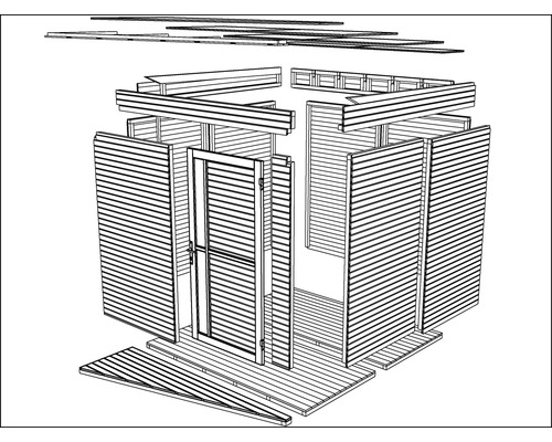 Bertilo Design Concept tuinhuis met vloer, 241 x 297 cm, natuurlijke afwerking