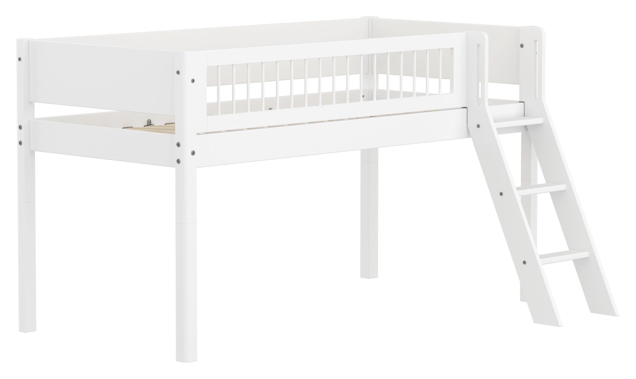 Flexa WHITE Halbhochbett - Weiss / B: 151.0 cm x T: 210.0 cm x H: 120.0 cm