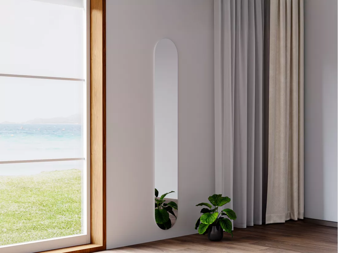 Miroir mural ovale - L. 30 x H. 175 cm - KANXI
