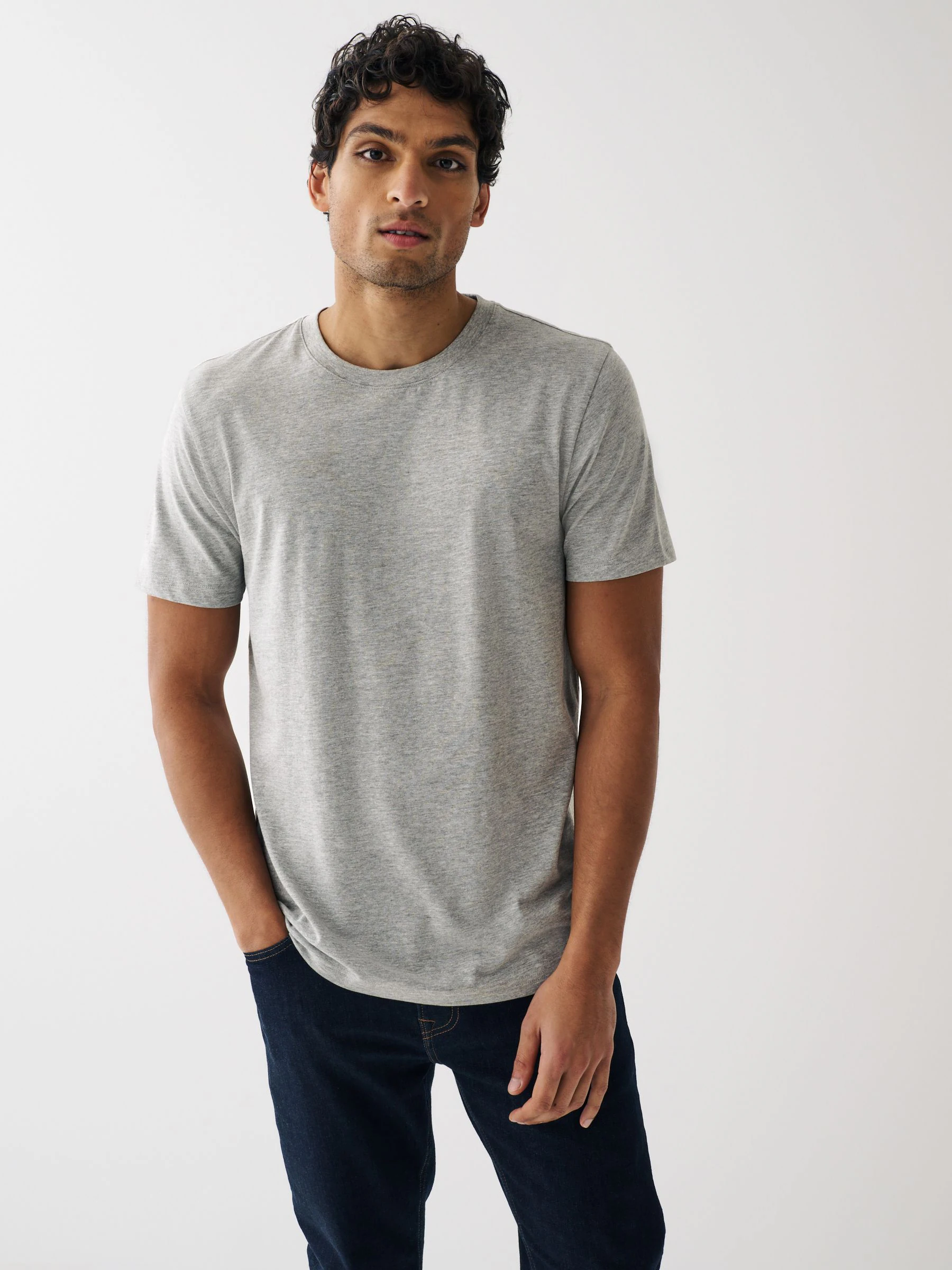 Zwart/leisteen/grijs gemêleerd/wit/marineblauw/blauw - Normale Pasvorm - Essential katoenen T-shirts verpakking van 6