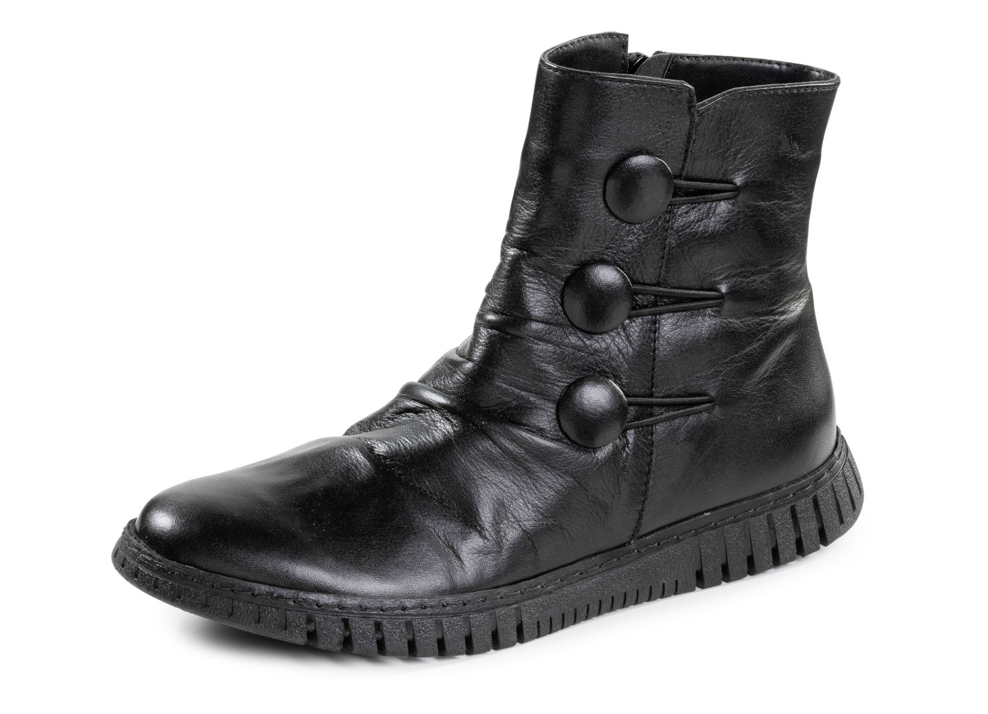 Gemini Stiefelette mit Raffung und dekorativen Knöpfen