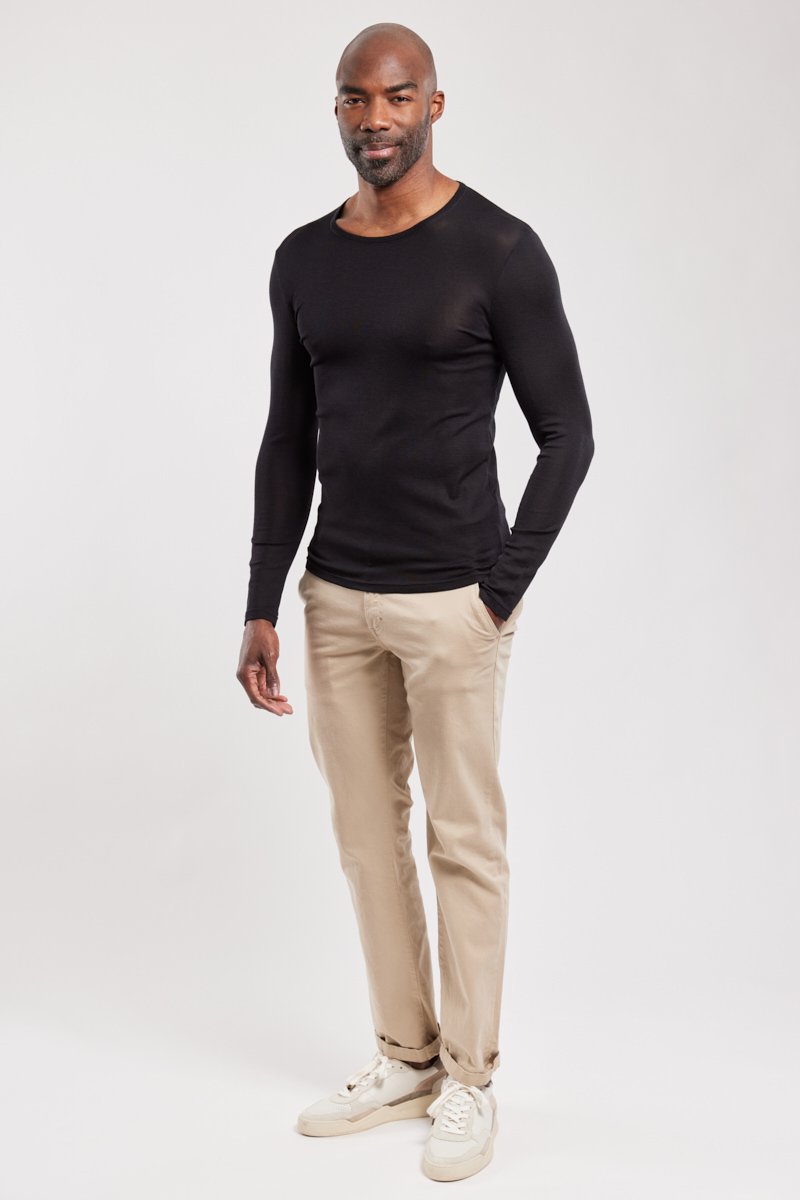 T-shirt manches longues - laine et soie
