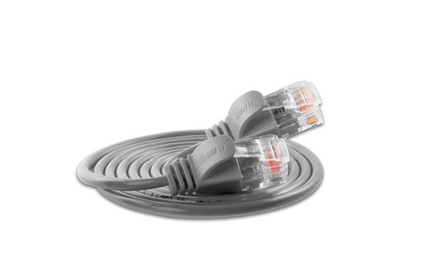 Slimpatchkabel RJ-45 - RJ-45, Cat 6, UTP, 0.5 m, GrauLightpatchkabel rund, ungeschirmtes Twisted-Pair-Kabel (U/UTP) mit Klinkenschutz