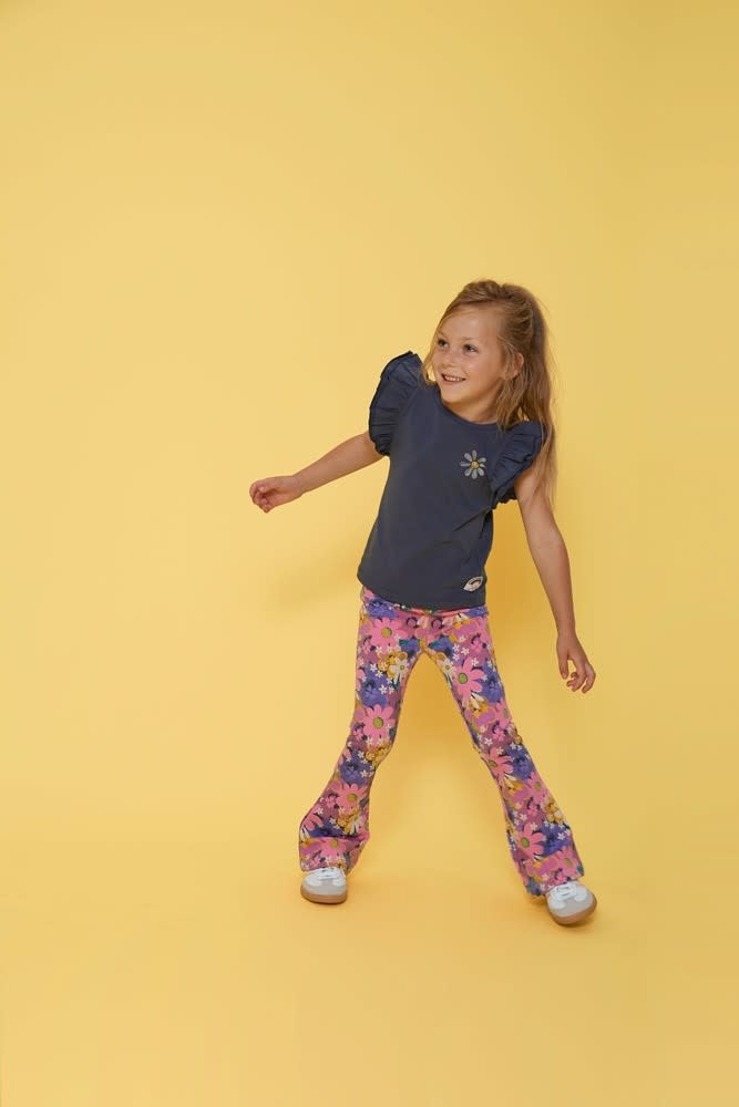 Jubel Jubel flaired broek aop - Rolling into Spring roze