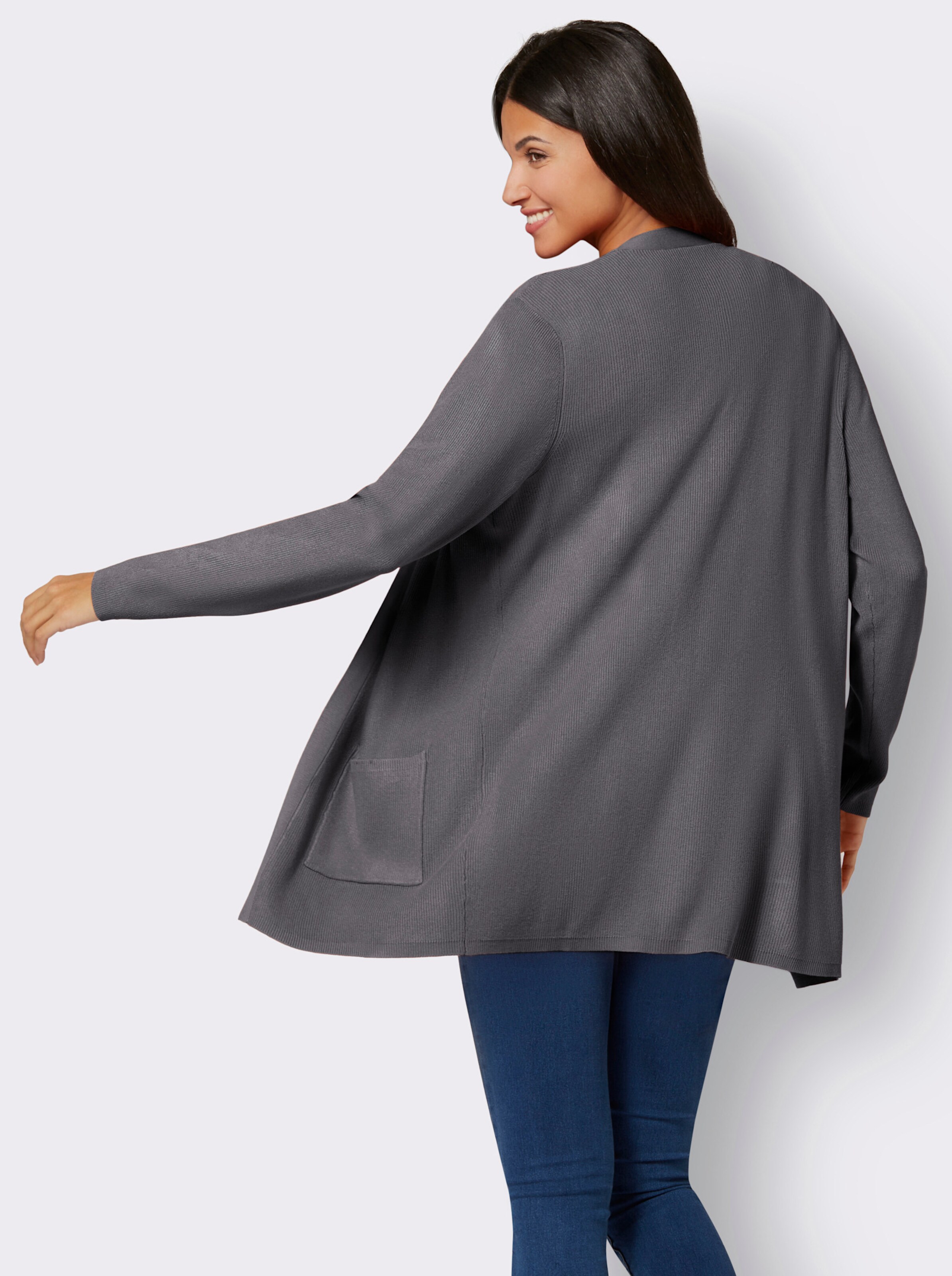 Longstrickjacke in weicher Qualität