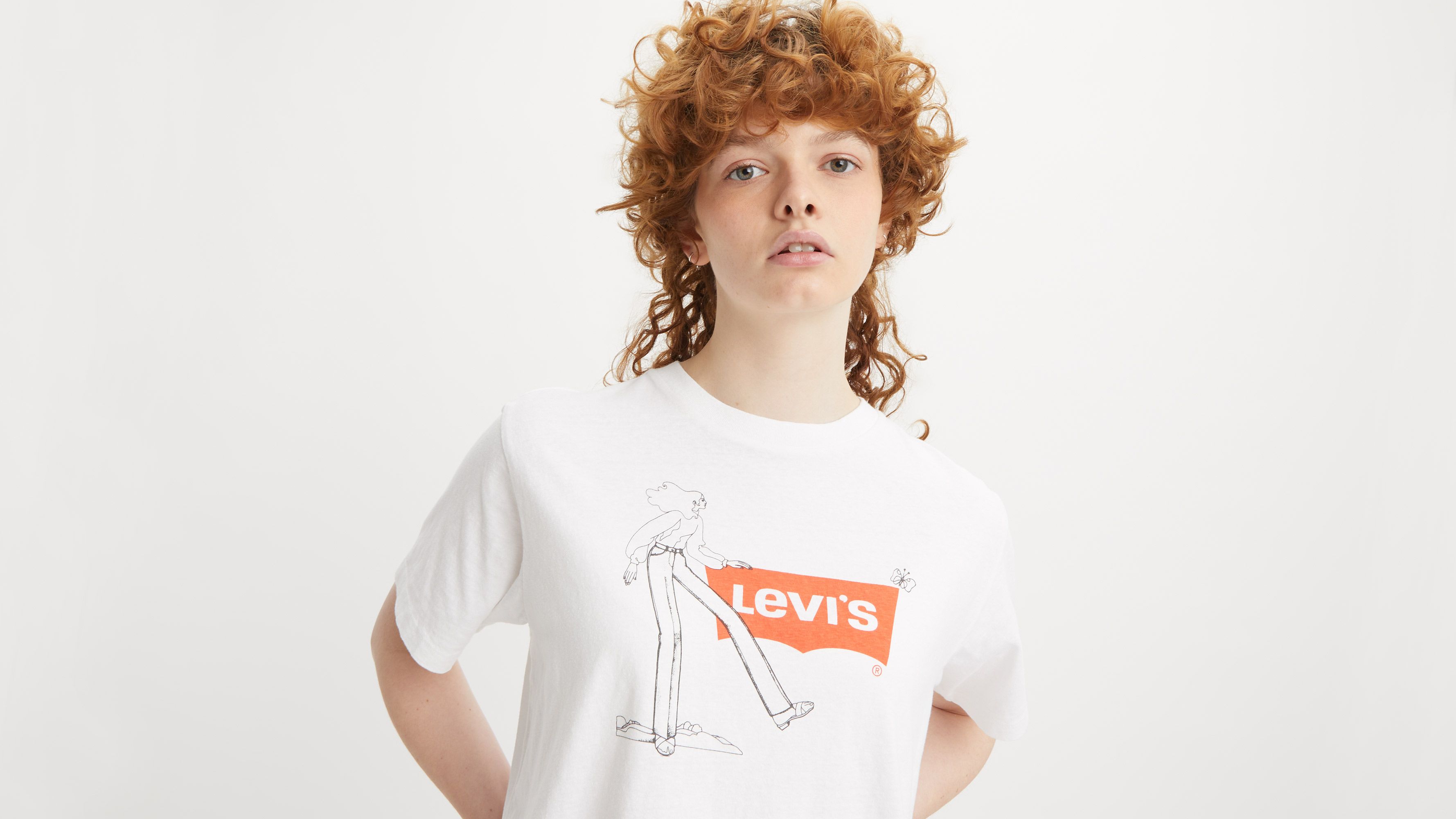 T-shirt graphique Jet - Graphic Jet Tee Levis For Gals Bright White - Blanc
