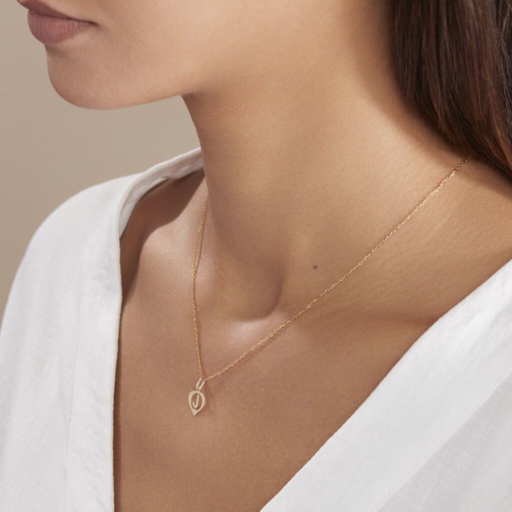 Pendentif Eudocie Coeur Lettre Or Jaune