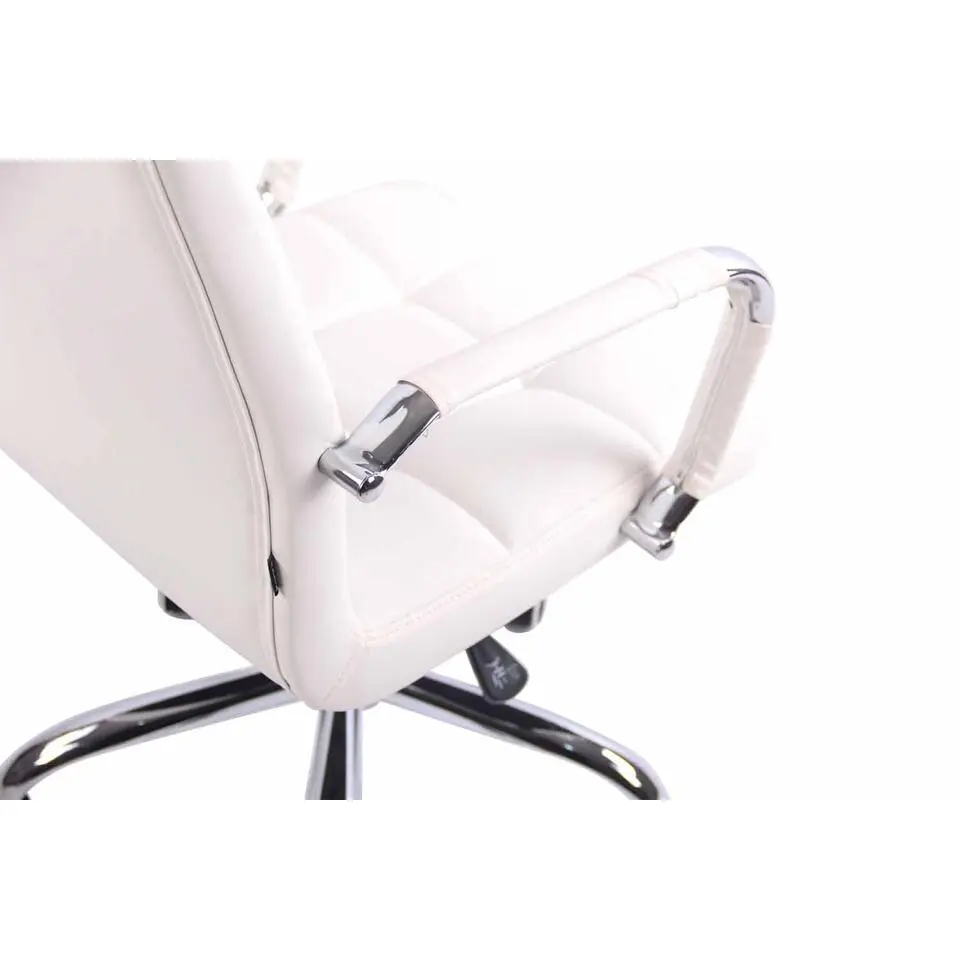 CLP Bureaustoel Deli chroom Frame - Kunstleer - wit