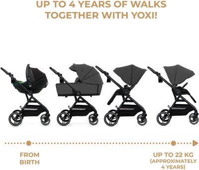 Kinderkraft YOXI 2-in-1 Duovogn, Moonlight Grey