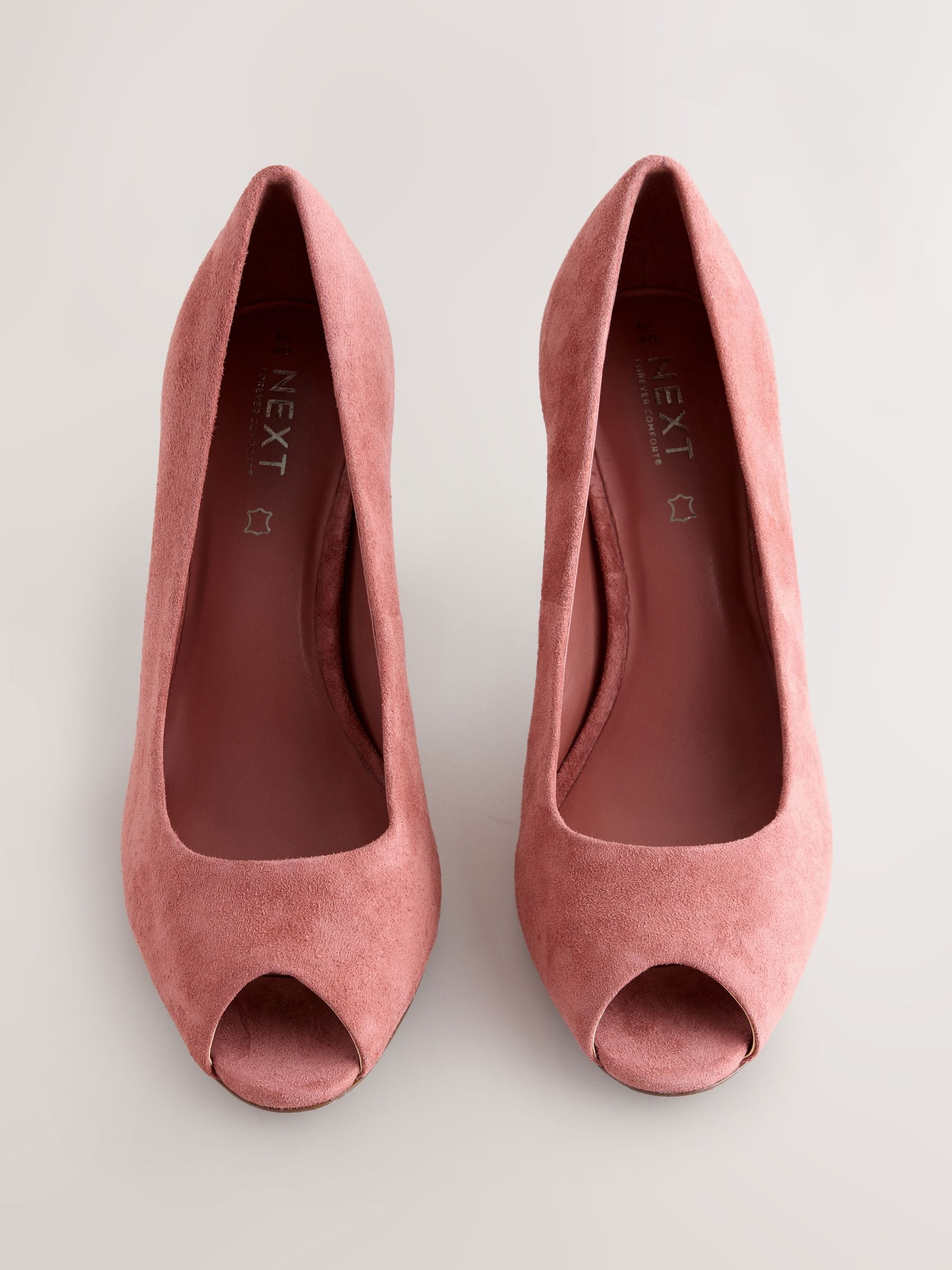 Rozenroze suède - Premium Leather Peep Toe Heels