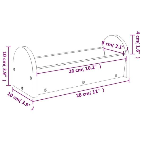 vidaXL Høymater for kanin 28x10x10 cm heltre gran