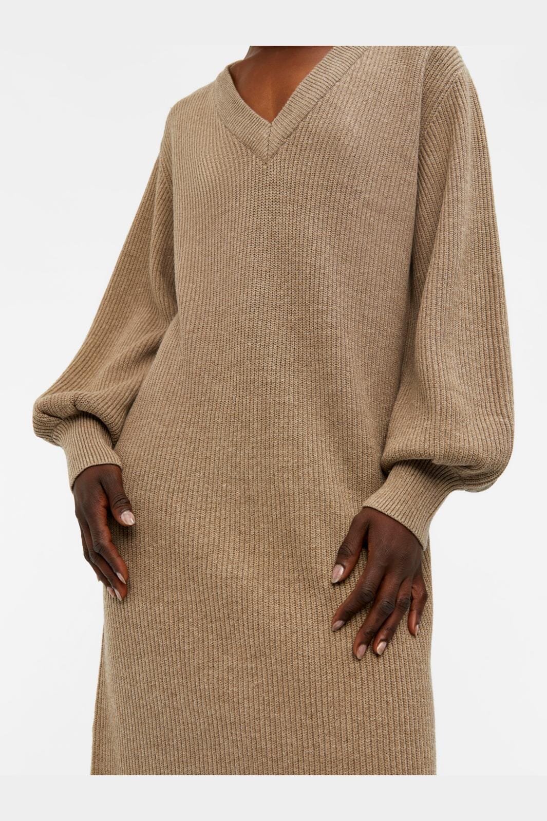 Object Objmalena L/S Knit Dress 3941896 fossil melange