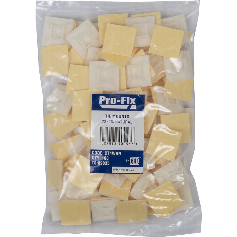 Zelfklevende bevestiging voor kabelbinders 4,8mm naturel