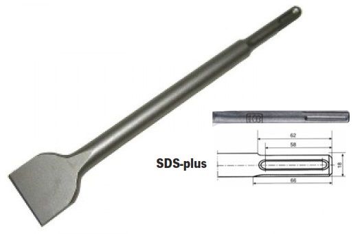 PROJAHN Spadebeitel SDS-plus L=250mm B=40mm met clip - 844062505