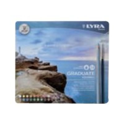 Lyra Graduate - 24 Crayons de couleur aquarellables - boîte métal