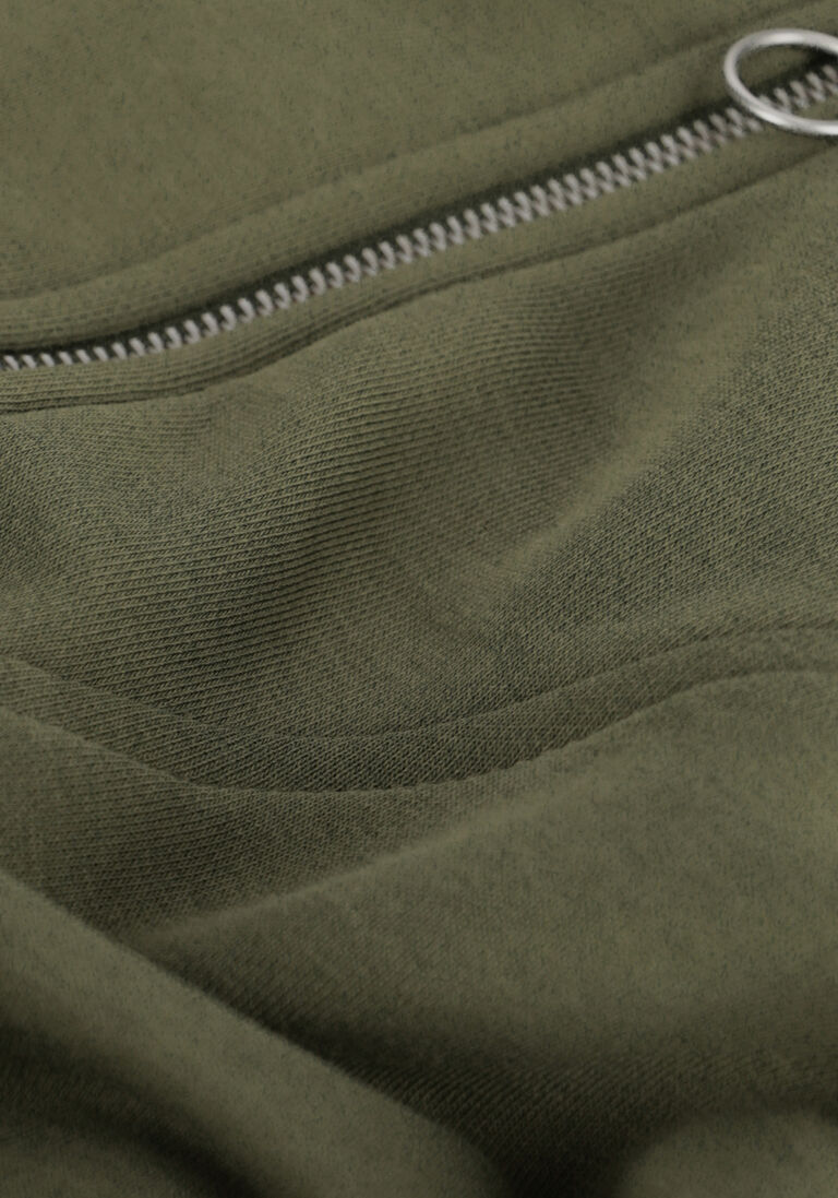 SCOTCH & SODA groene scotch & soda mini jurk zipped neck sweat dress with puffed sleeves