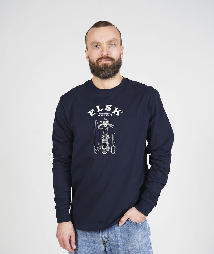 ELSK SINGLE ESTATE MEN'S BRUSHED LS T-SHIRT 100 dark navy