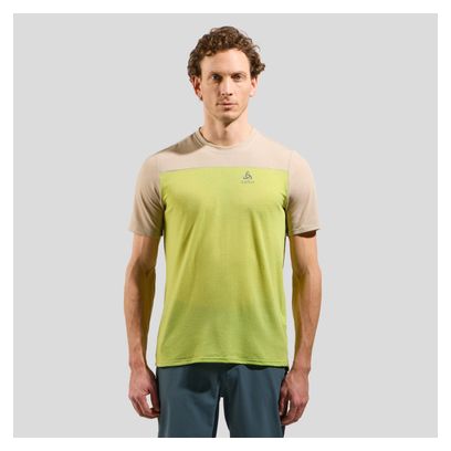 T-Shirt VTT Odlo X-Alp Linencool Beige/Vert