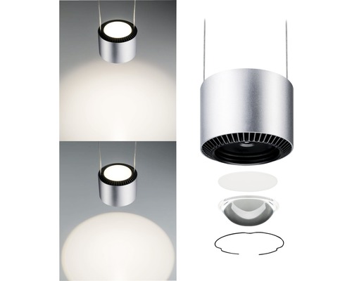 Paulmann URail LED hanglamp, dimbaar, 8,5W, 820 lm, 2700 K, Aldan zwart/chroom/mat, 230V