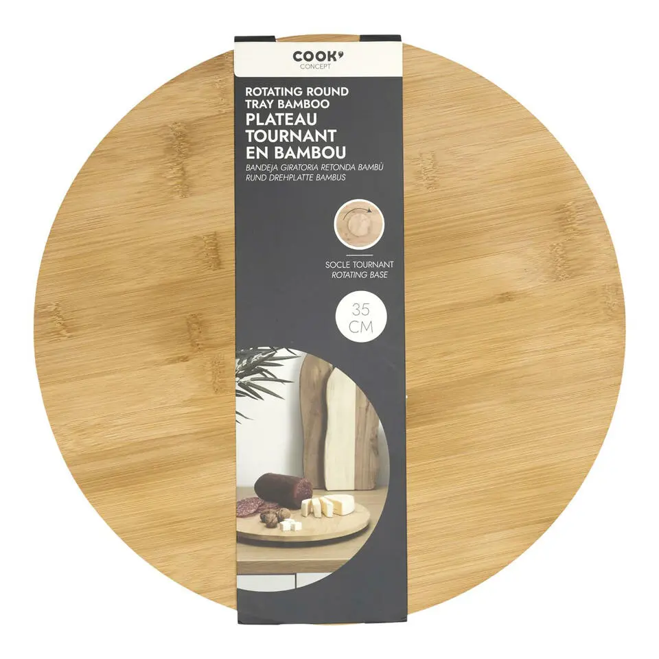 Cook Concept draaibaar serveer plateau - bamboe hout - D35 cm