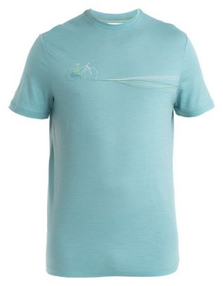T-Shirt Technique Icebreaker Merinos 150 Tech Lite III Cadence Paths Bleu