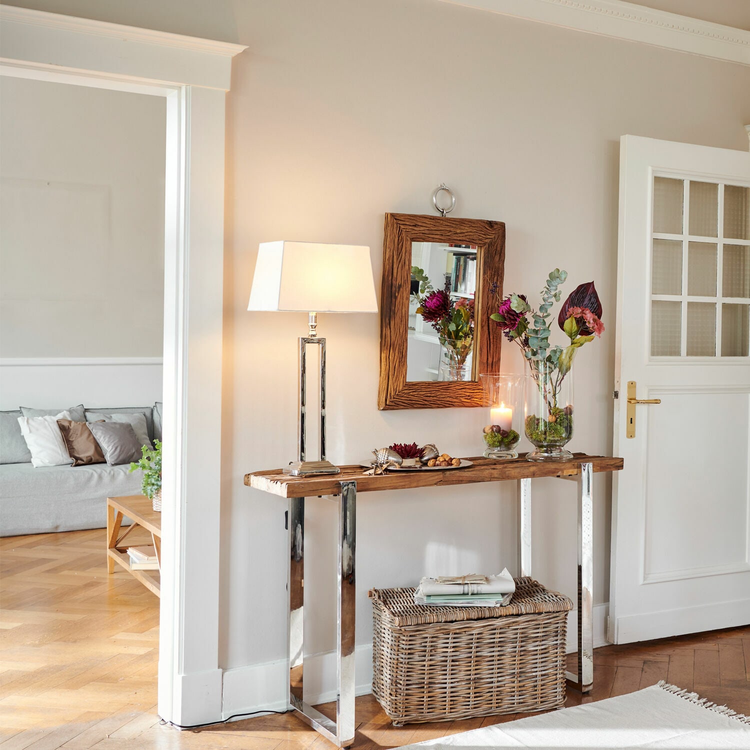 Tischlampe Kinshaa creme/silber