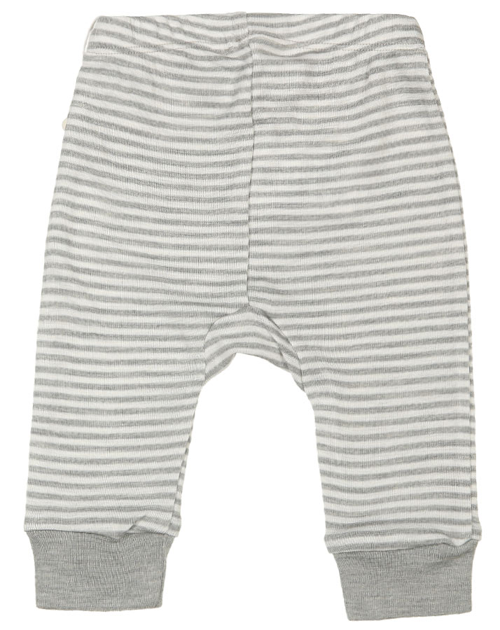 Schlupfhose JOY STRIBE mit Seide in grau/weiß