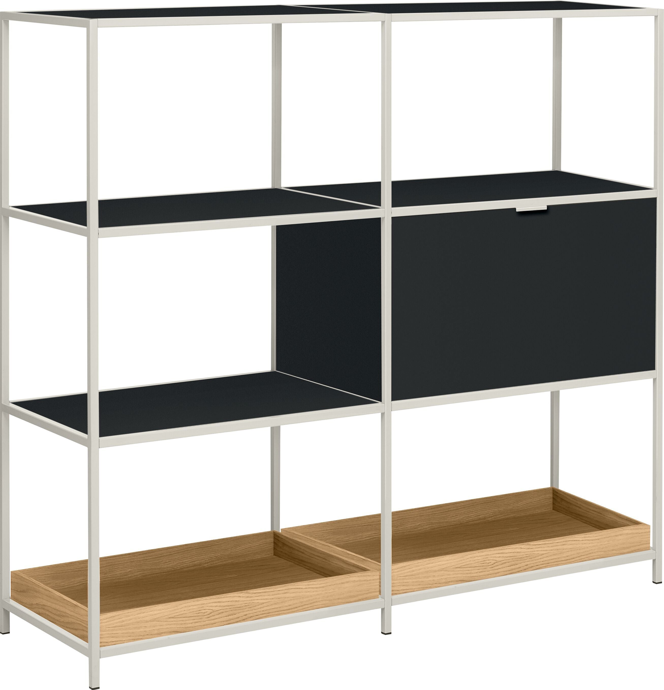 SEVEN Regal - Anthrazit/Eiche / B: 124.8 cm x T: 39.0 cm x H: 116.0 cm