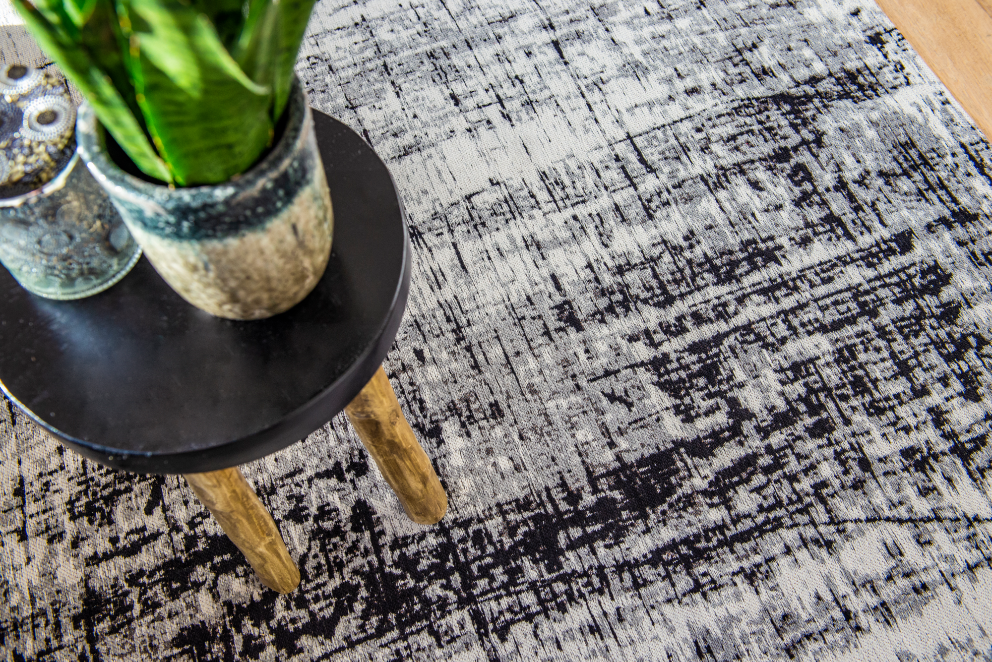 Ecorugs vloerkleed Griff zwart-wit 200x280 cm