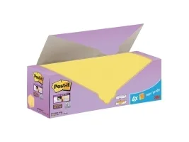 Post-it super sticky notes, 76 x 76 mm, gul, pakke a 24 stk.