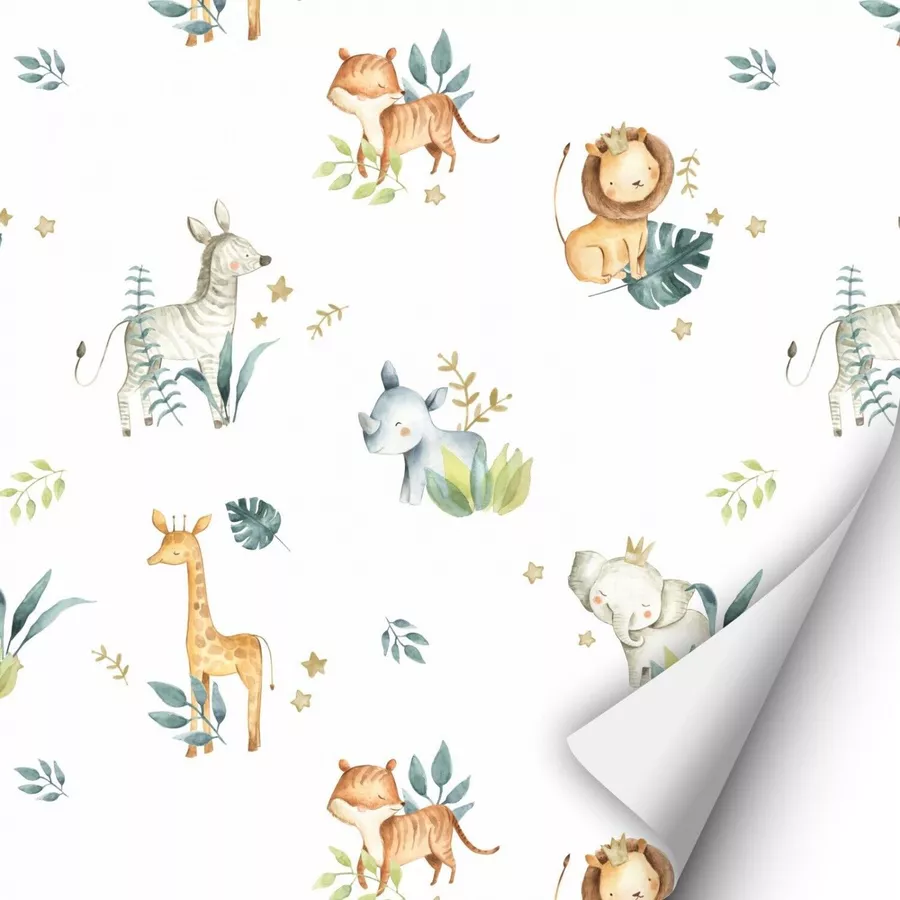Nikima Klebefolie KF-21 selbstklebende Folie – Wildtiere Klebefolie bunt