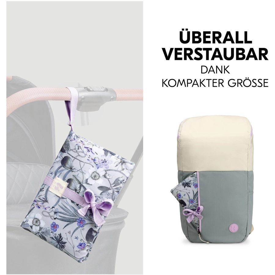 hauck Windeltasche mit Wickelauflage Change N Walk Flora Grey