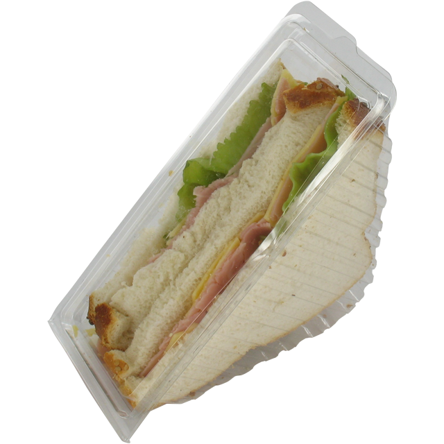 Blister, sandwichbox, Gerecycled PET, 165x64x80mm, transparant