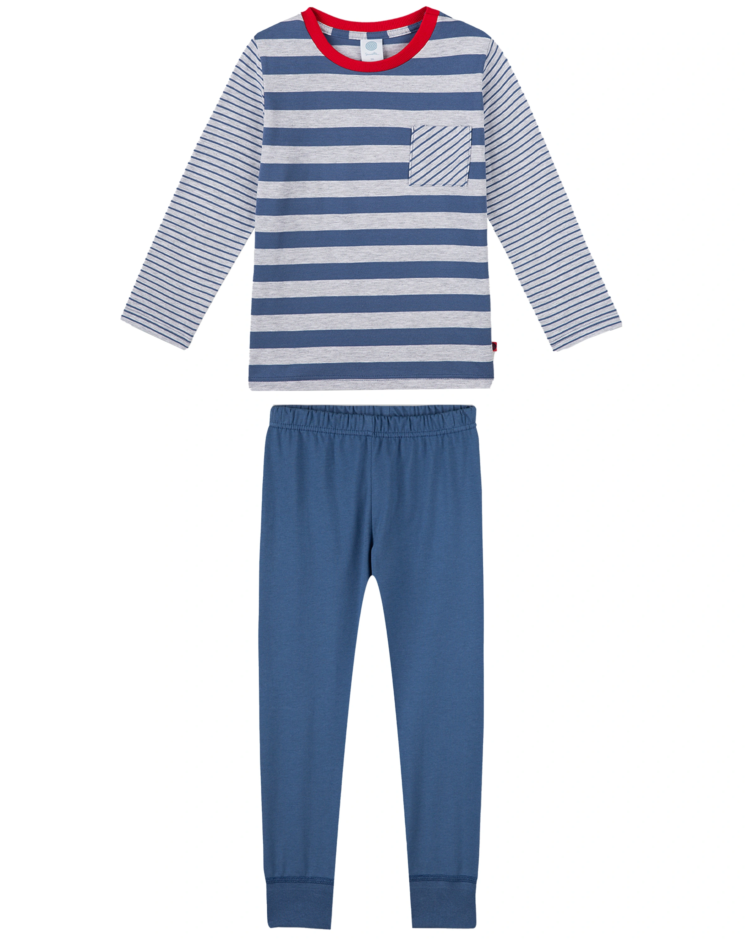 Schlafanzug lang HAPPY STRIPES in ink blue