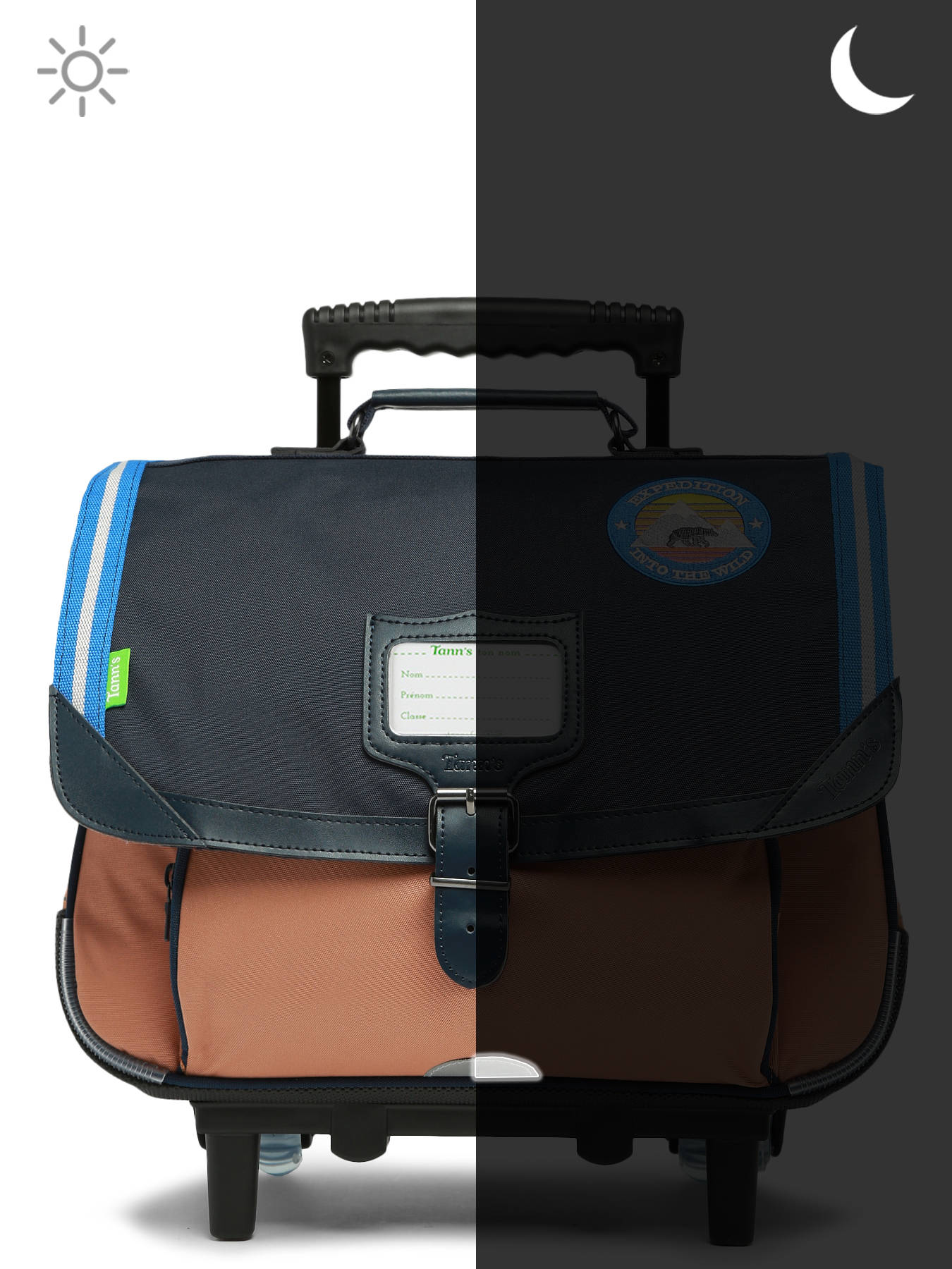 Cartable  roulettes 2 compartiments TANN'S