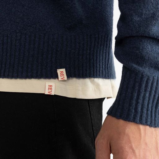 Revolution Crewneck Striktrøje, Darknavy, M