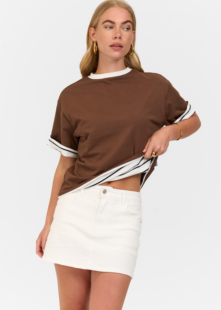Friday Denim reversible t-shirt choco bruin