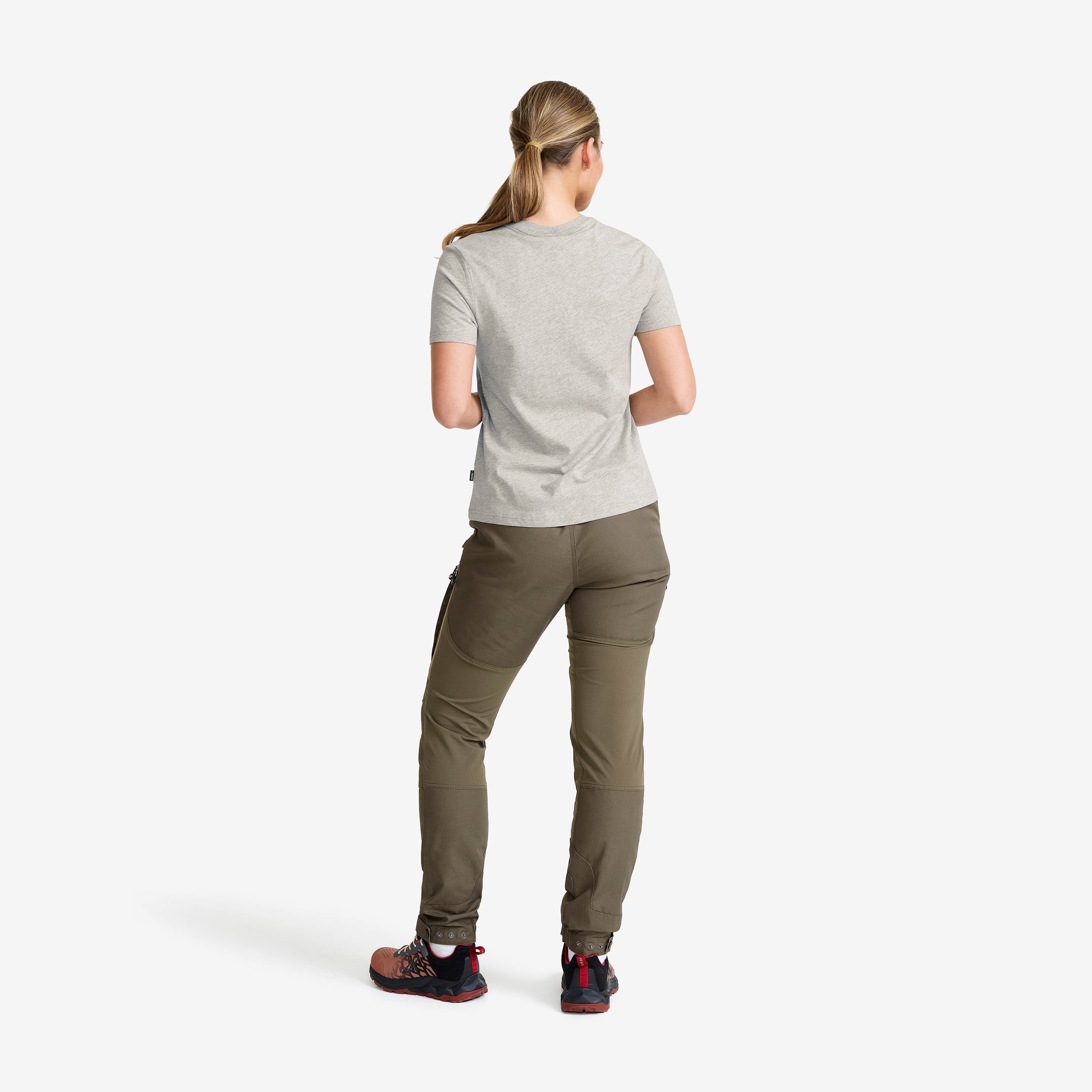 Easy Graphic Logo T-shirt Dame Grey Melange