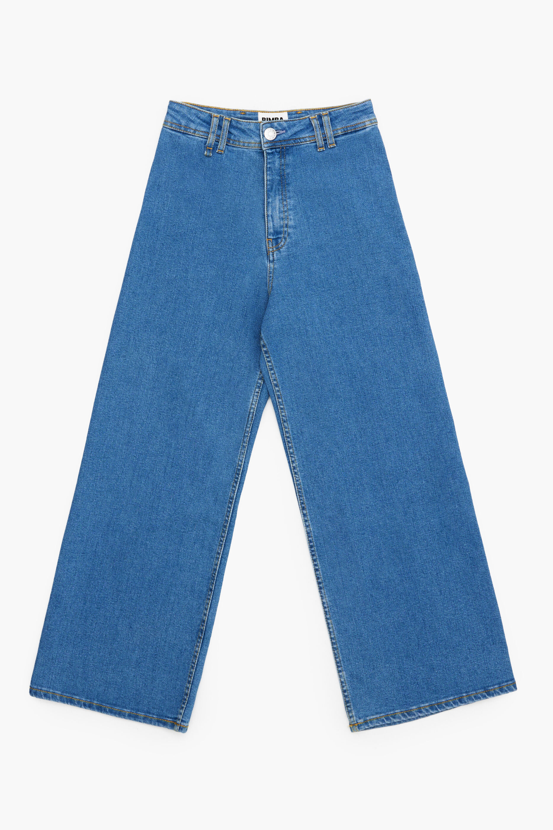 CULOTTE - Calça jeans azul de cintura alta
