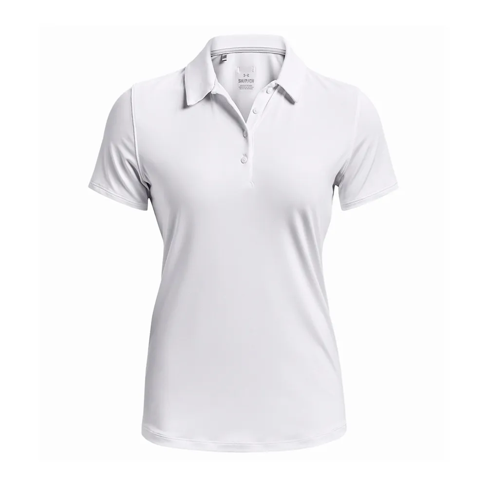 Under Armour UA PLAYOFF - Polo Femme white/halo gray/metallic silver