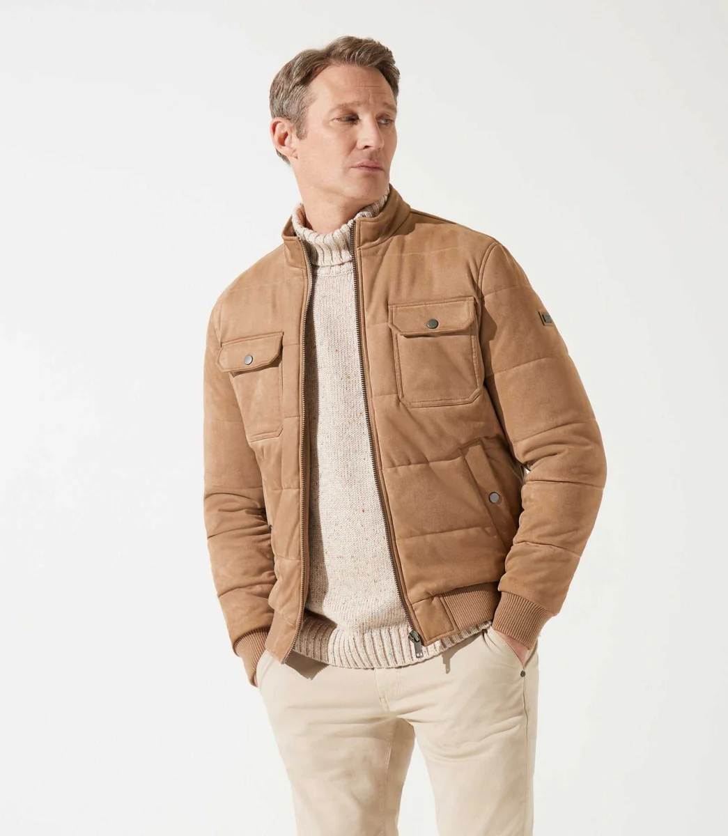 Blouson teddy matelasse beige MEMPHIS
