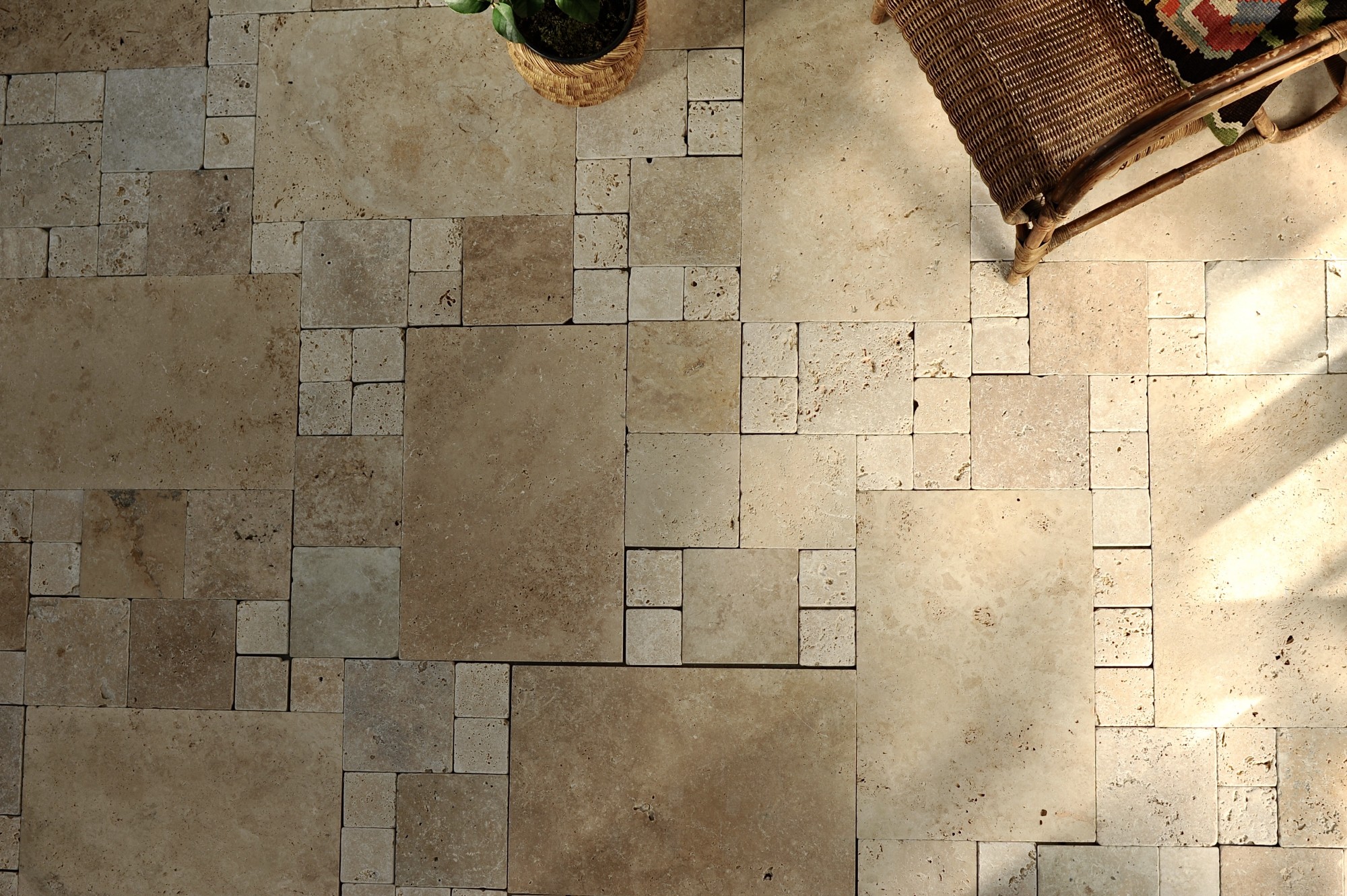 Travertin Steinplatte antik, L 40,6 cm, B 20,3 cm, H 1,2 cm günstig bestellen