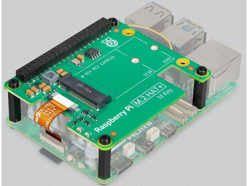 Raspberry Pi M.2 HAT  für Raspberry Pi5 Ermöglicht die verwendung von M.2 PCIe NVME SSD's